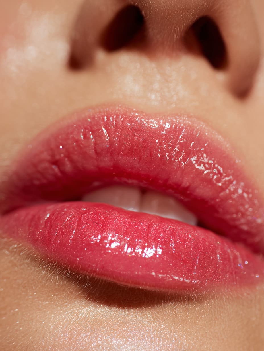Stock photo — glossy lips close-up